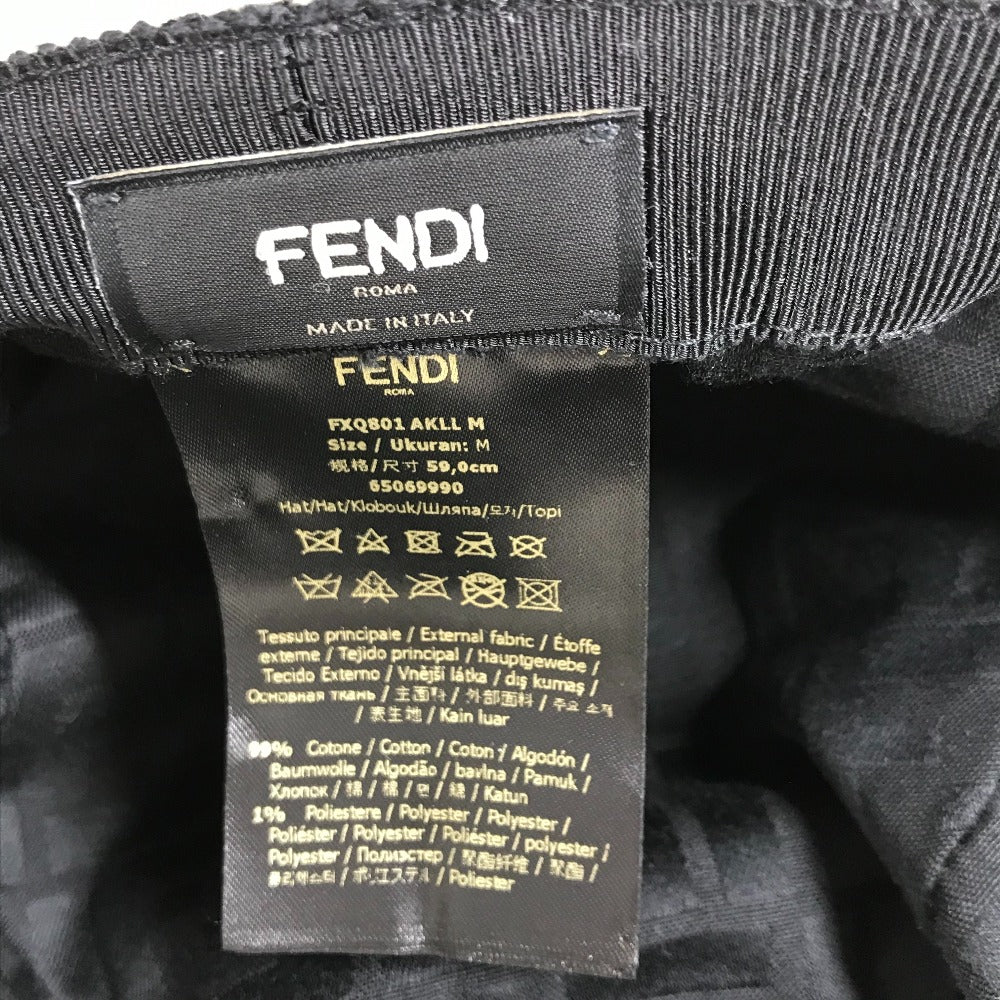 FENDI hat FXQ801 cotton beige logo Women Used Authentic