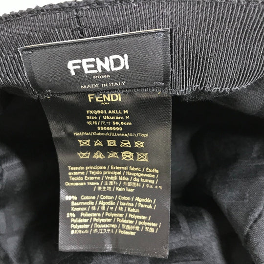 FENDI hat FXQ801 cotton beige logo Women Used Authentic
