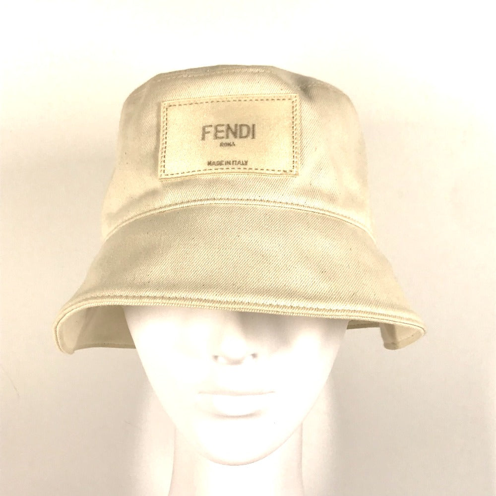 FENDI hat FXQ801 cotton beige logo Women Used Authentic