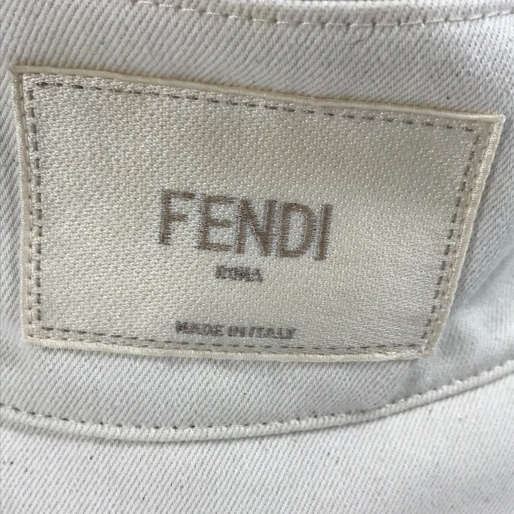 FENDI hat FXQ801 cotton beige logo Women Used Authentic