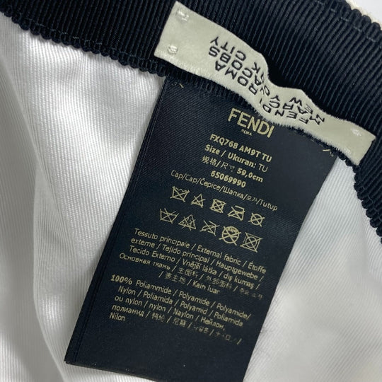 FENDI cap FXQ768 Nylon white Marc Jacobs collaboration logo Women Used Authentic