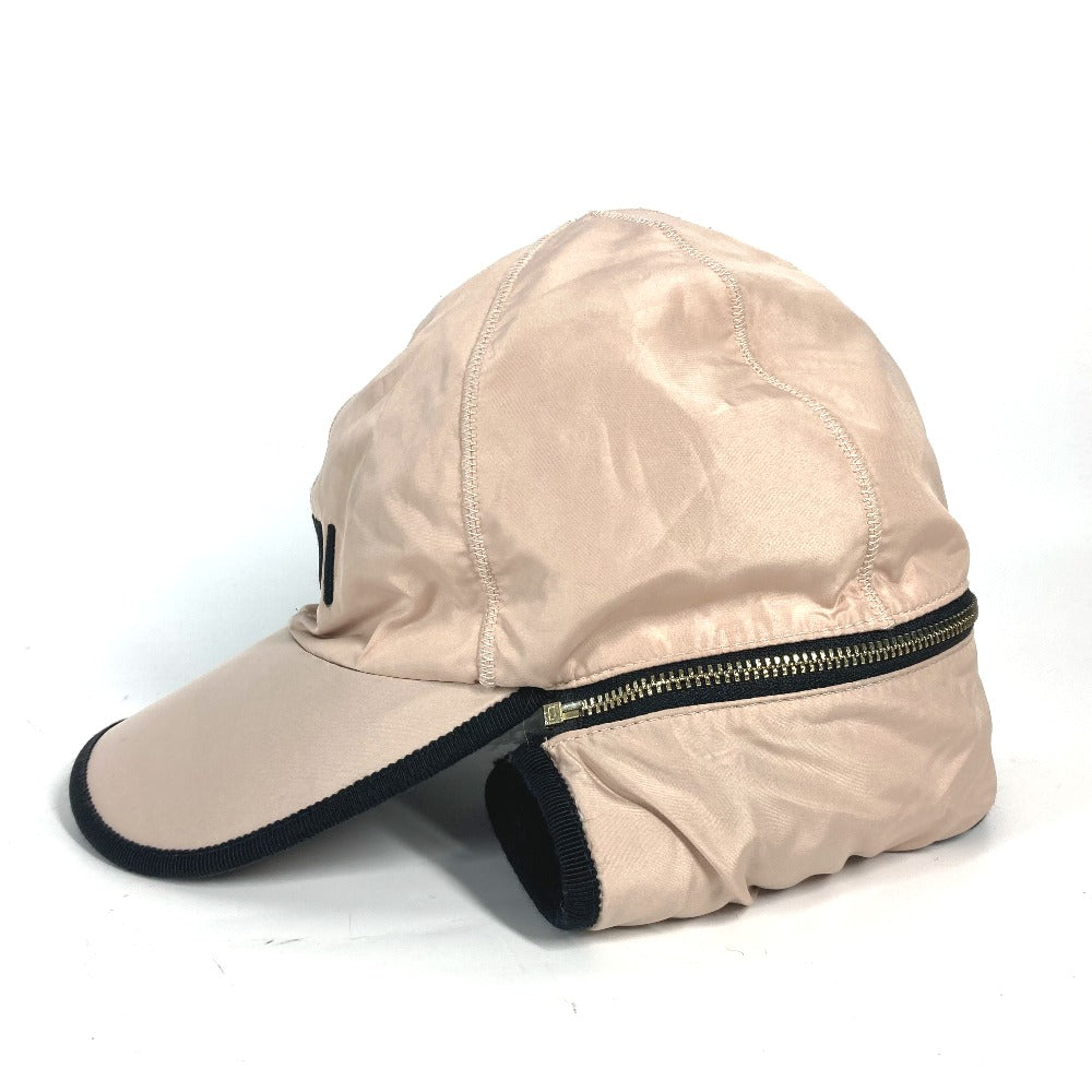 FENDI cap FXQ679 Leather, Polyester pink Fur Moko Moko logo Flight