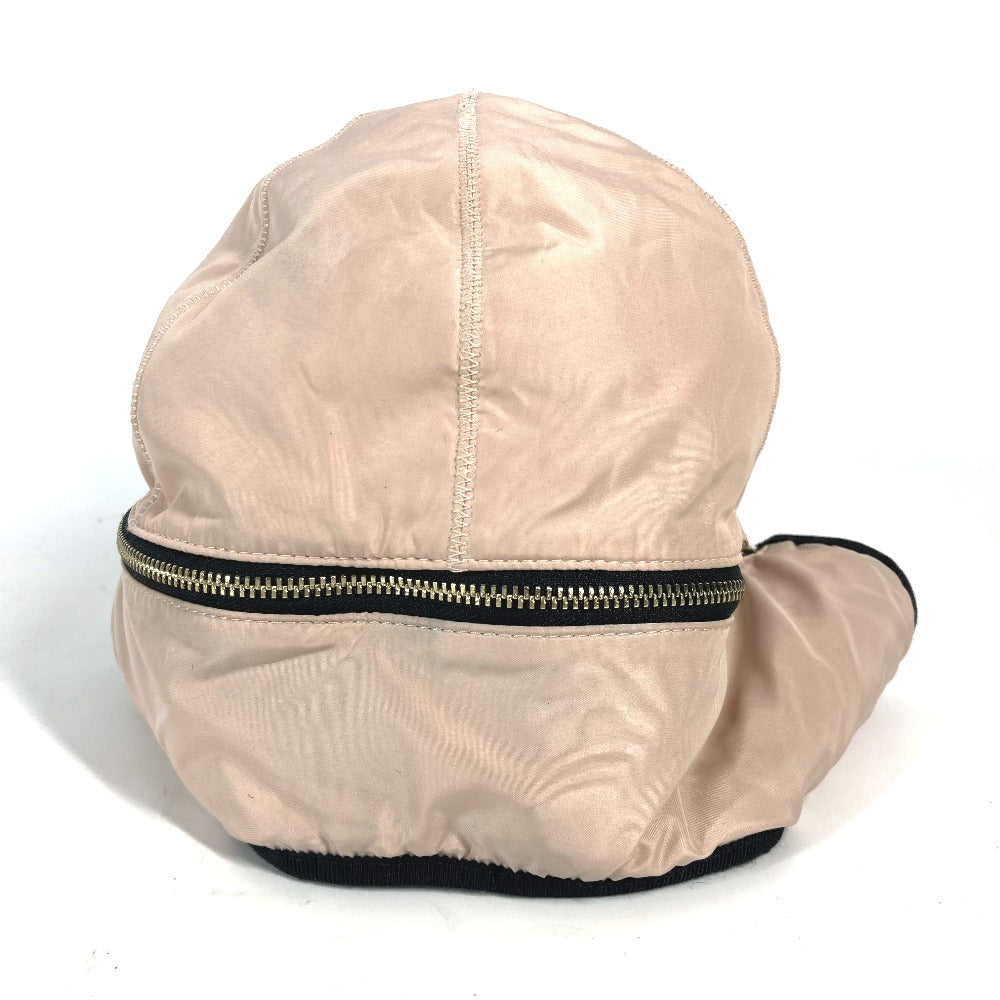 FENDI cap FXQ679 Leather, Polyester pink Fur Moko Moko logo Flight
