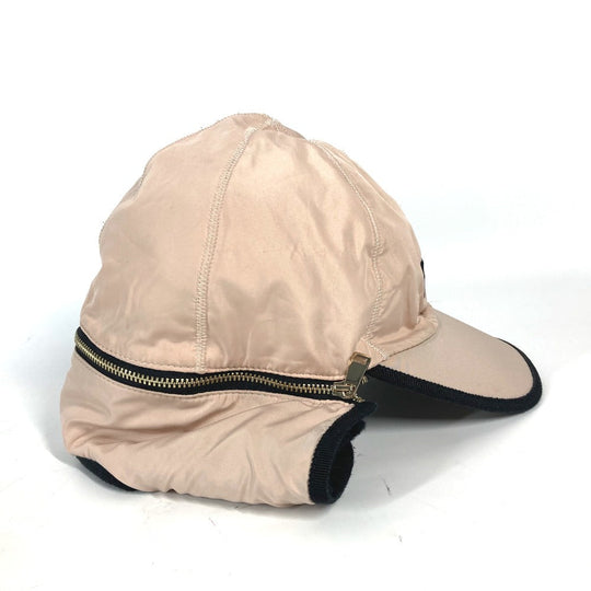 FENDI cap FXQ679 Leather, Polyester pink Fur Moko Moko logo Flight