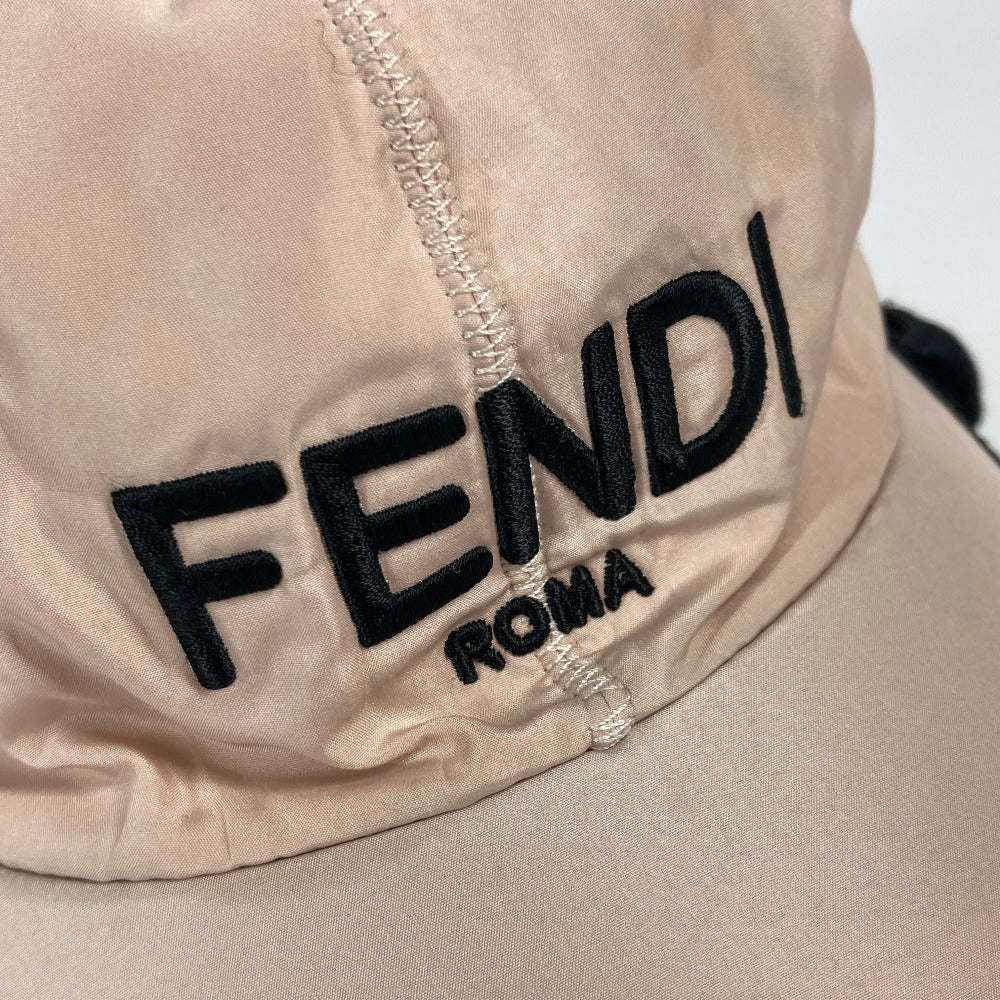 FENDI cap FXQ679 Leather, Polyester pink Fur Moko Moko logo Flight