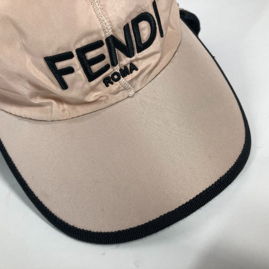 FENDI cap FXQ679 Leather, Polyester pink Fur Moko Moko logo Flight