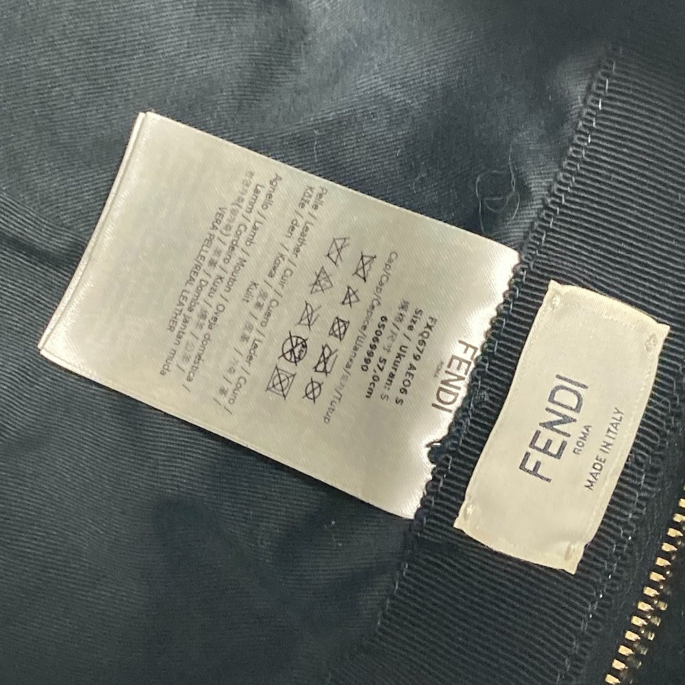FENDI cap FXQ679 Leather, Polyester pink Fur Moko Moko logo Flight