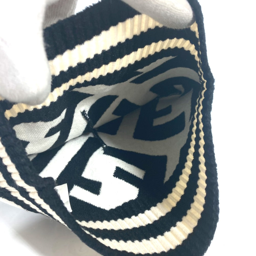FENDI Knit hat FXQ538 Wool, Rayon black By color Zucca logo Women Used Authentic