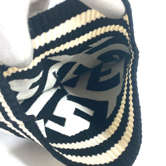 FENDI Knit hat FXQ538 Wool, Rayon black By color Zucca logo Women Used Authentic