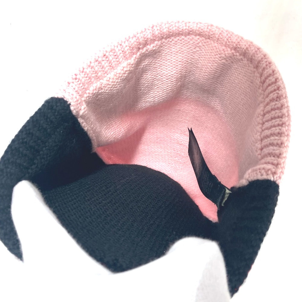 FENDI Knit hat FXQ056 wool black beanie hat knit hat knit cap logo mens(Unisex) Used Authentic