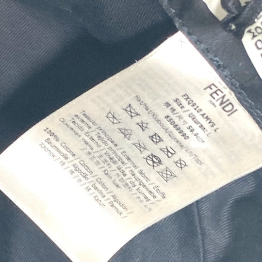 FENDI hat FXQ910 cotton white Marc Jacobs collaboration Logo all-over pattern mens(Unisex) L Used Authentic