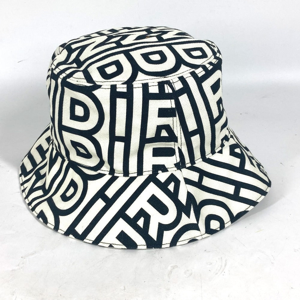 FENDI hat FXQ910 cotton white Marc Jacobs collaboration Logo all-over pattern mens(Unisex) L Used Authentic