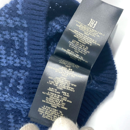 FENDI Knit hat FXQ798 cashmere Navy beanie hat knit hat knit cap Zucca logo unisex(Unisex) Used Authentic