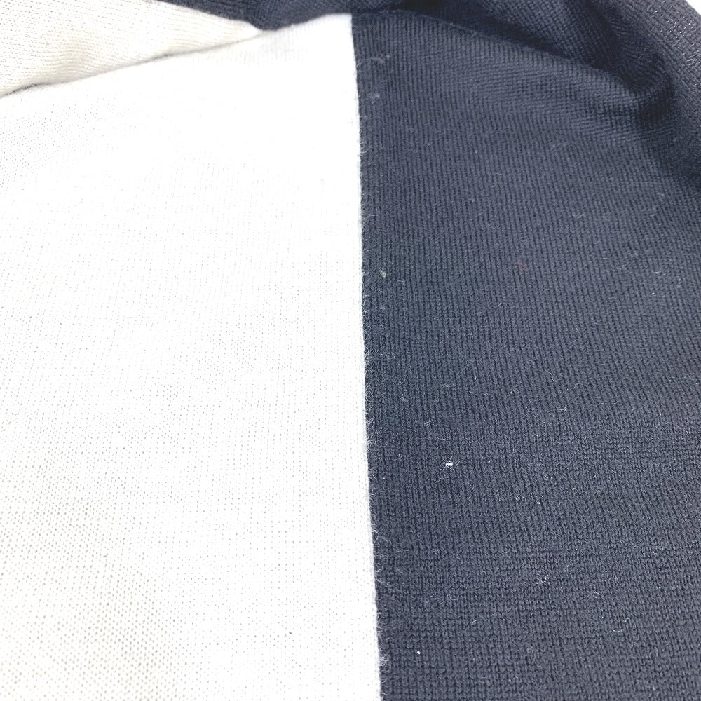 FENDI Scarf FXS124 wool Black x white logo scarf unisex(Unisex) Used Authentic