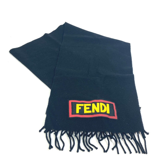 FENDI Scarf FXS124 wool black apparel scarf mens Used Authentic