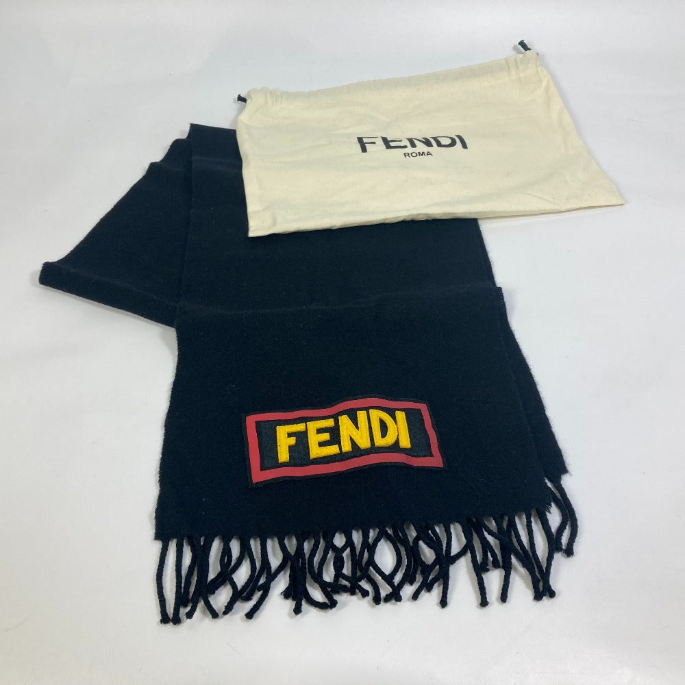 FENDI Scarf FXS124 wool black apparel scarf mens Used Authentic