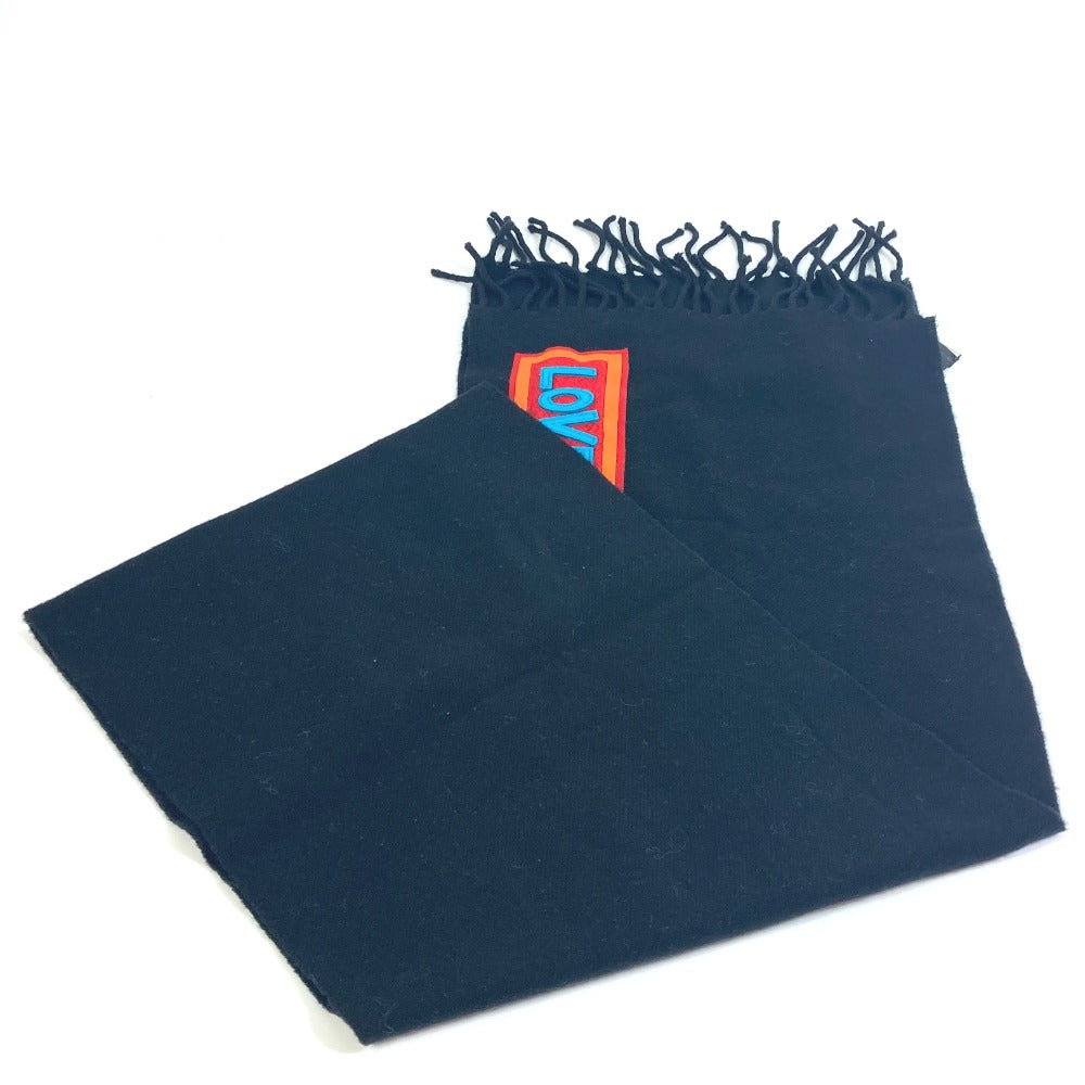 FENDI Scarf FXS124 wool black apparel scarf mens Used Authentic