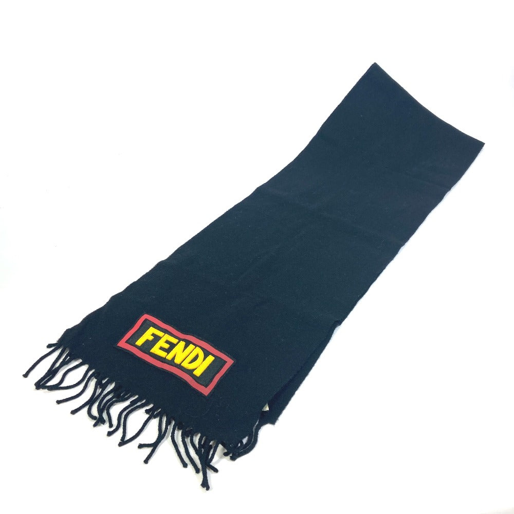 FENDI Scarf FXS124 wool black apparel scarf mens Used Authentic