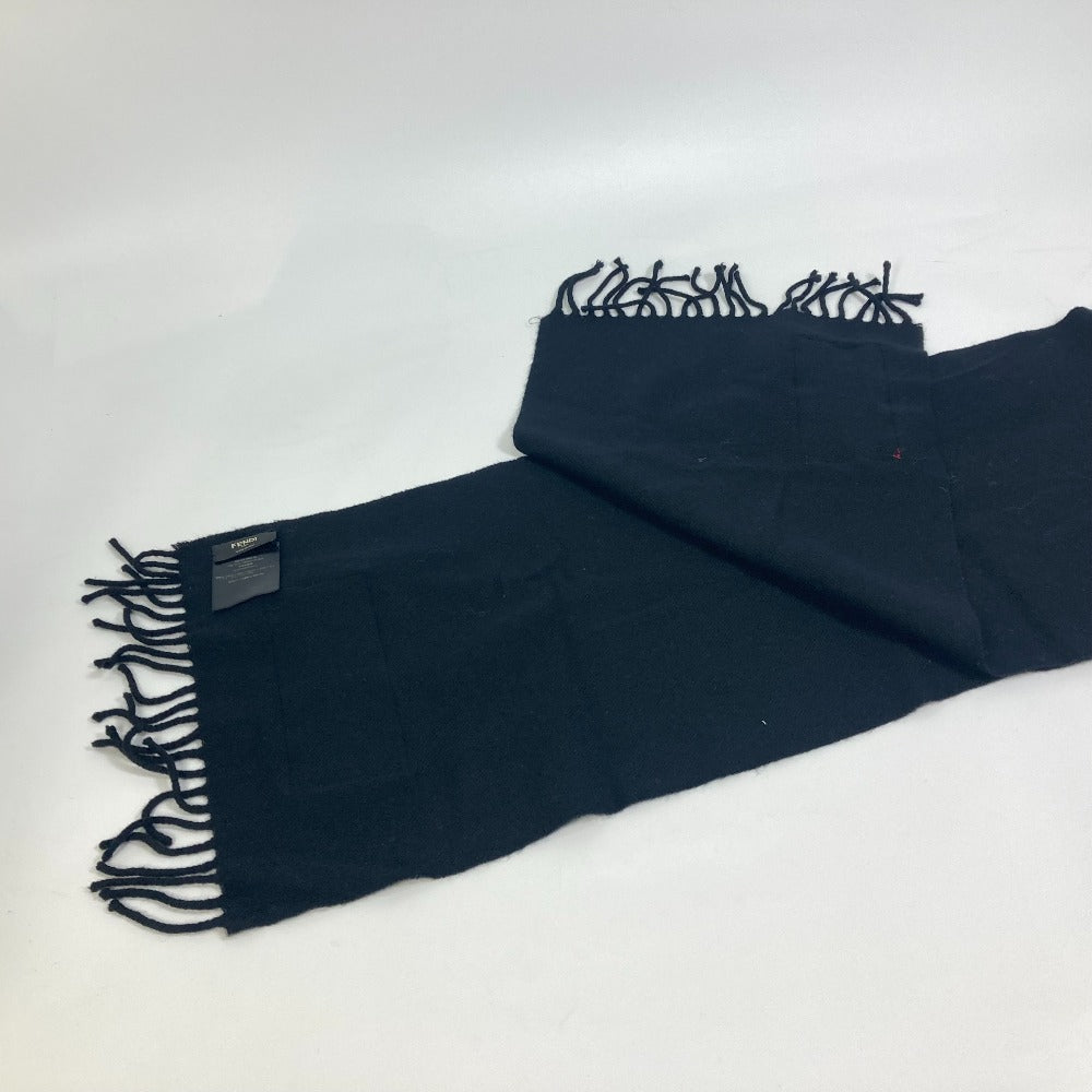 FENDI Scarf FXS124 wool black apparel scarf mens Used Authentic