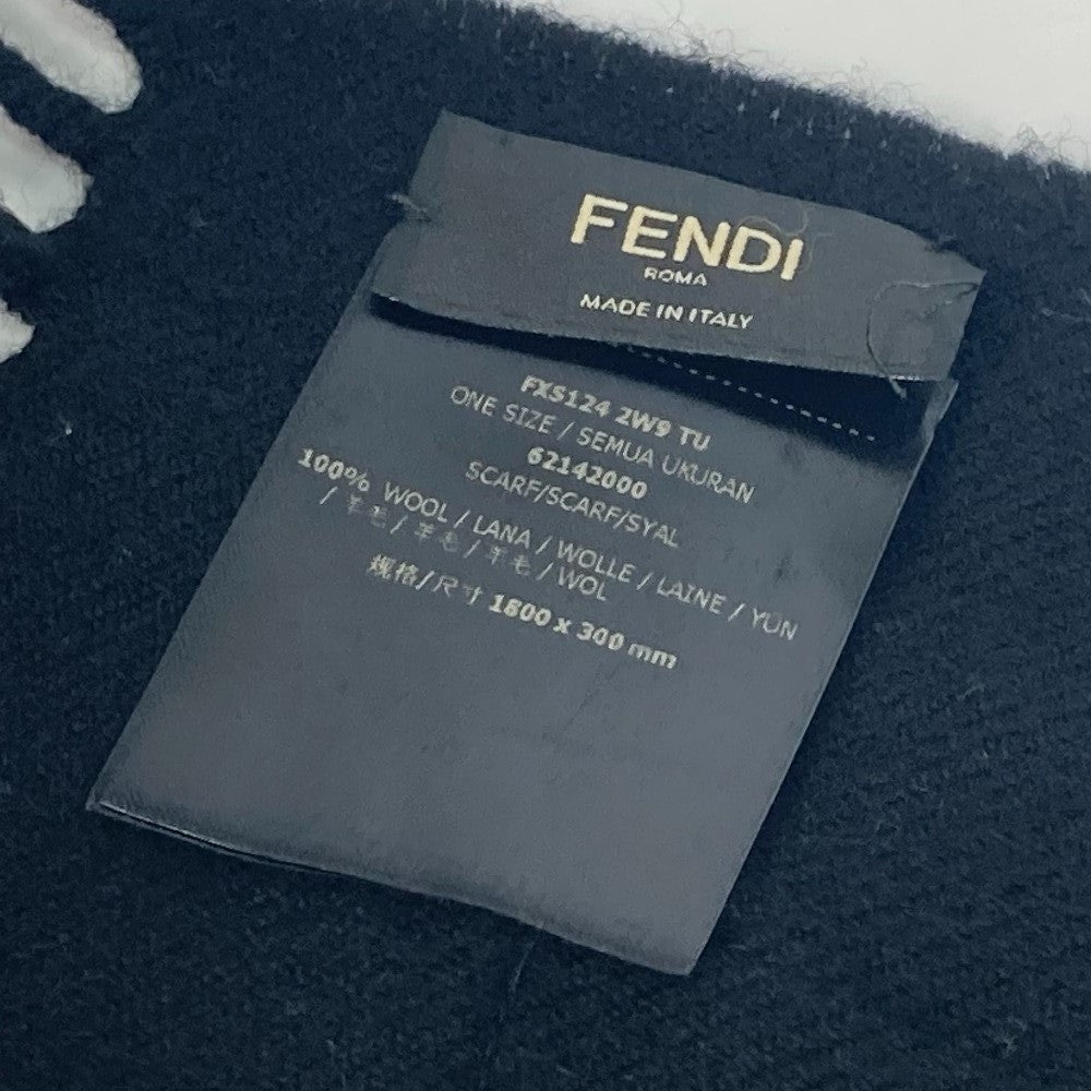 FENDI Scarf FXS124 wool black apparel scarf mens Used Authentic
