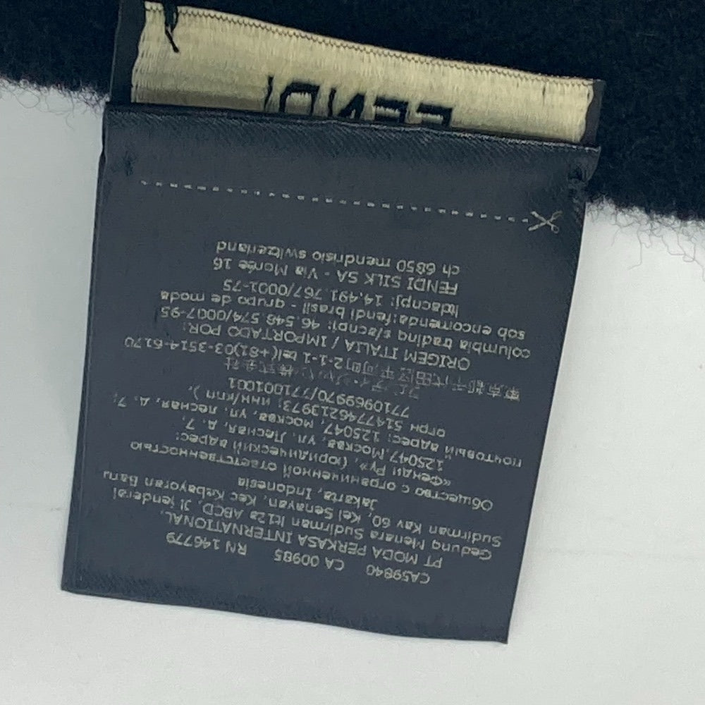 FENDI Scarf FXS124 wool black apparel scarf mens Used Authentic