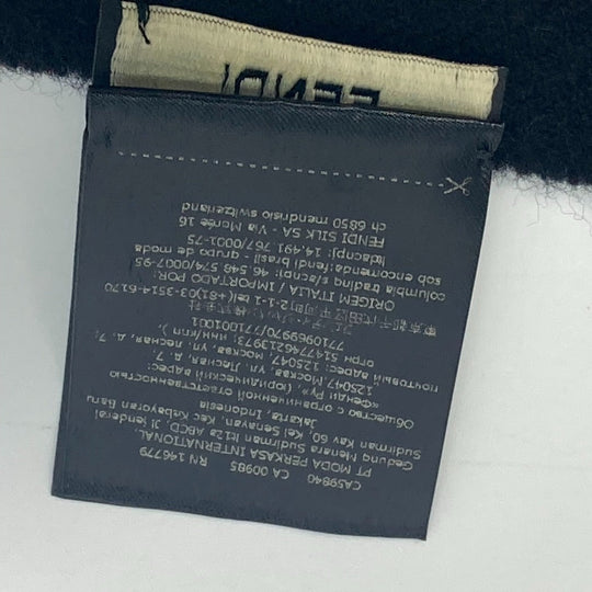 FENDI Scarf FXS124 wool black apparel scarf mens Used Authentic