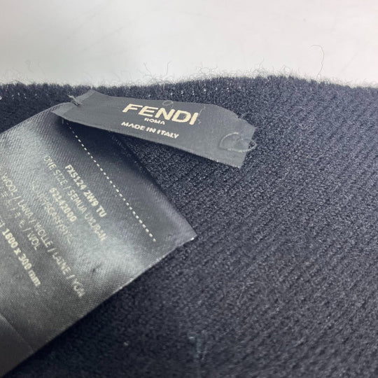 FENDI Scarf FXS124 wool black apparel scarf mens Used Authentic