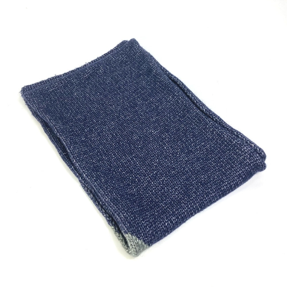 FENDI Scarf Wool, Silk Navy type F logo Women Used Authentic