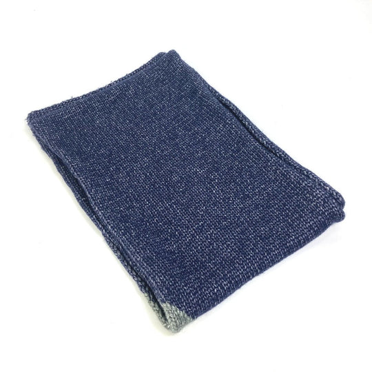 FENDI Scarf Wool, Silk Navy type F logo Women Used Authentic