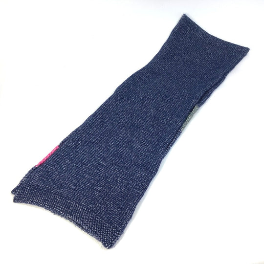 FENDI Scarf Wool, Silk Navy type F logo Women Used Authentic