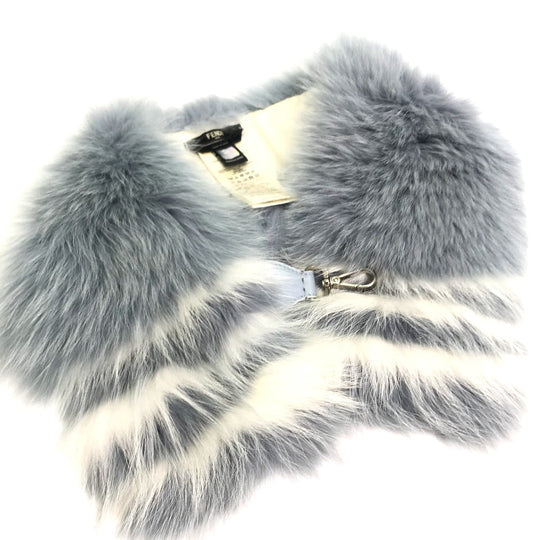 FENDI Scarf FNG426 fur blue Fur tippet with hook Women Used Authentic