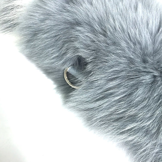 FENDI Scarf FNG426 fur blue Fur tippet with hook Women Used Authentic