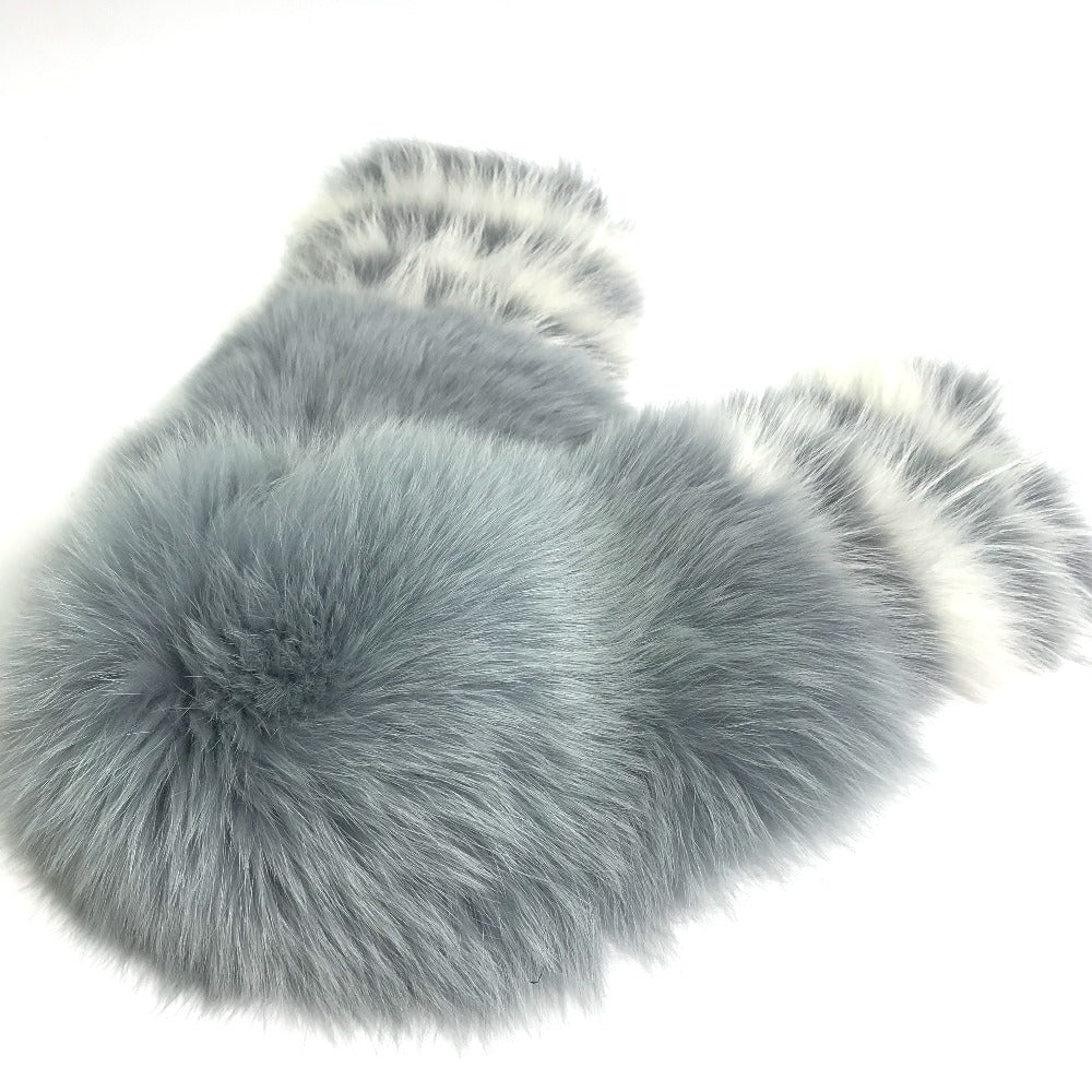 FENDI Scarf FNG426 fur blue Fur tippet with hook Women Used Authentic