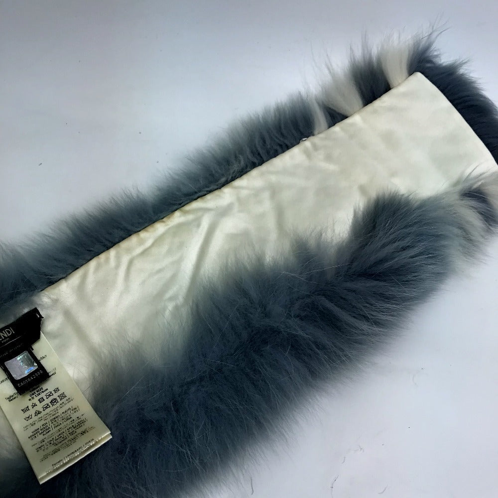 FENDI Scarf FNG426 fur blue Fur tippet with hook Women Used Authentic