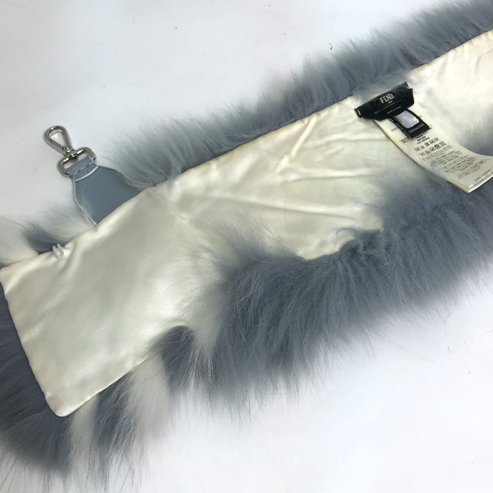 FENDI Scarf FNG426 fur blue Fur tippet with hook Women Used Authentic
