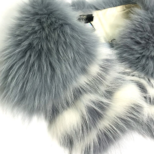 FENDI Scarf FNG426 fur blue Fur tippet with hook Women Used Authentic