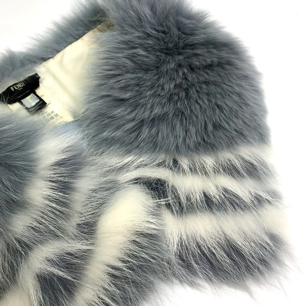 FENDI Scarf FNG426 fur blue Fur tippet with hook Women Used Authentic