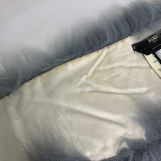 FENDI Scarf FNG426 fur blue Fur tippet with hook Women Used Authentic