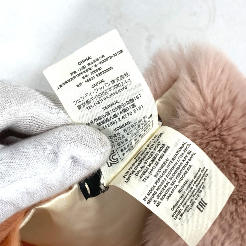 FENDI Scarf fur Orange Flower Tippet Flower Women Used Authentic