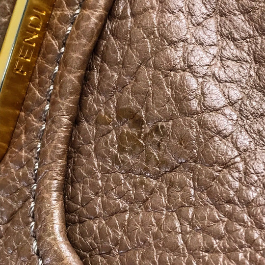 FENDI Handbag 8BL110 leather Brown Men's Women chameleon unisex(Unisex) Used Authentic