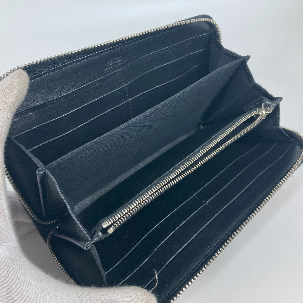 FENDI Long Wallet Purse 8M0299 leather black Long wallet Studs unisex(Unisex) Used Authentic