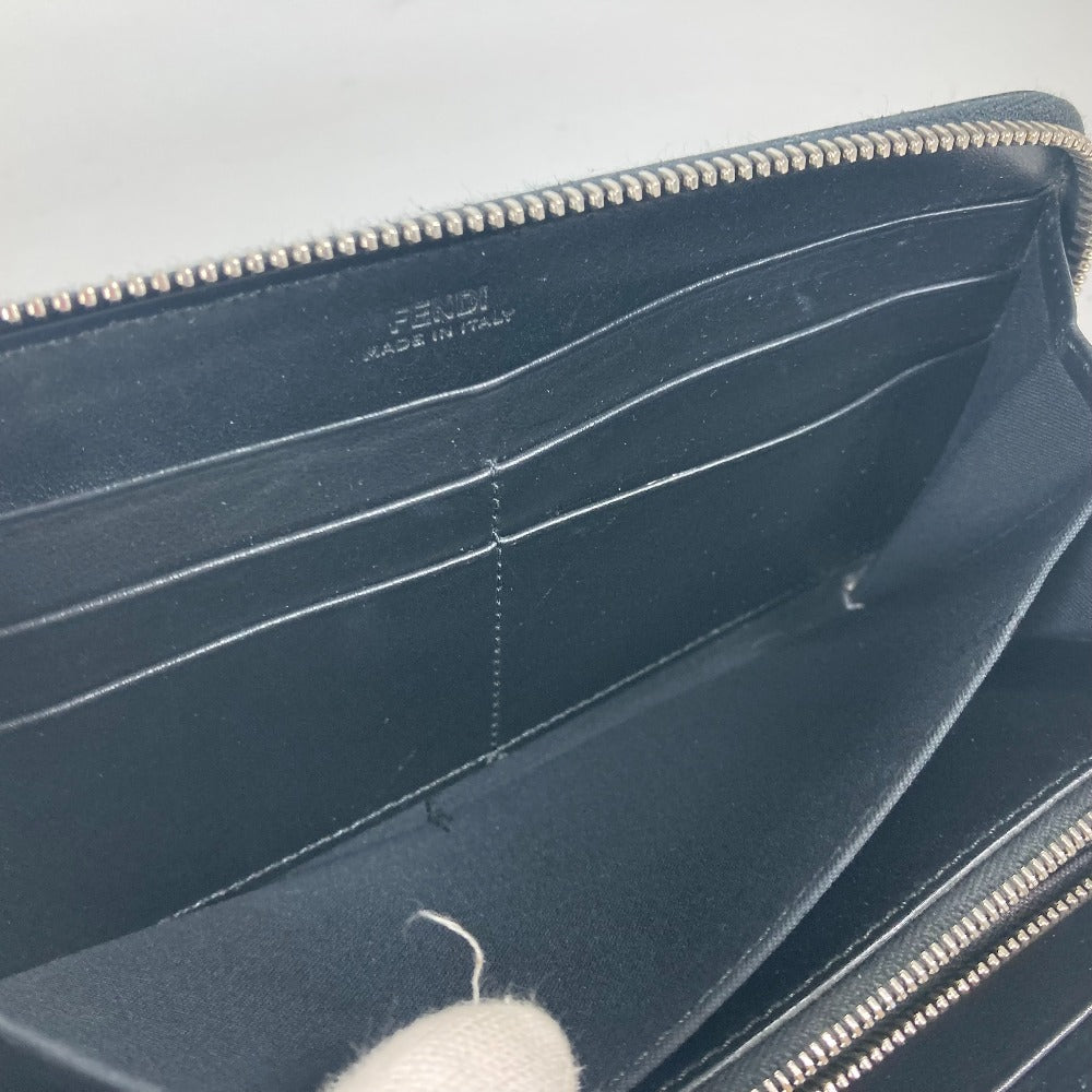 FENDI Long Wallet Purse 8M0299 leather black Long wallet Studs unisex(Unisex) Used Authentic
