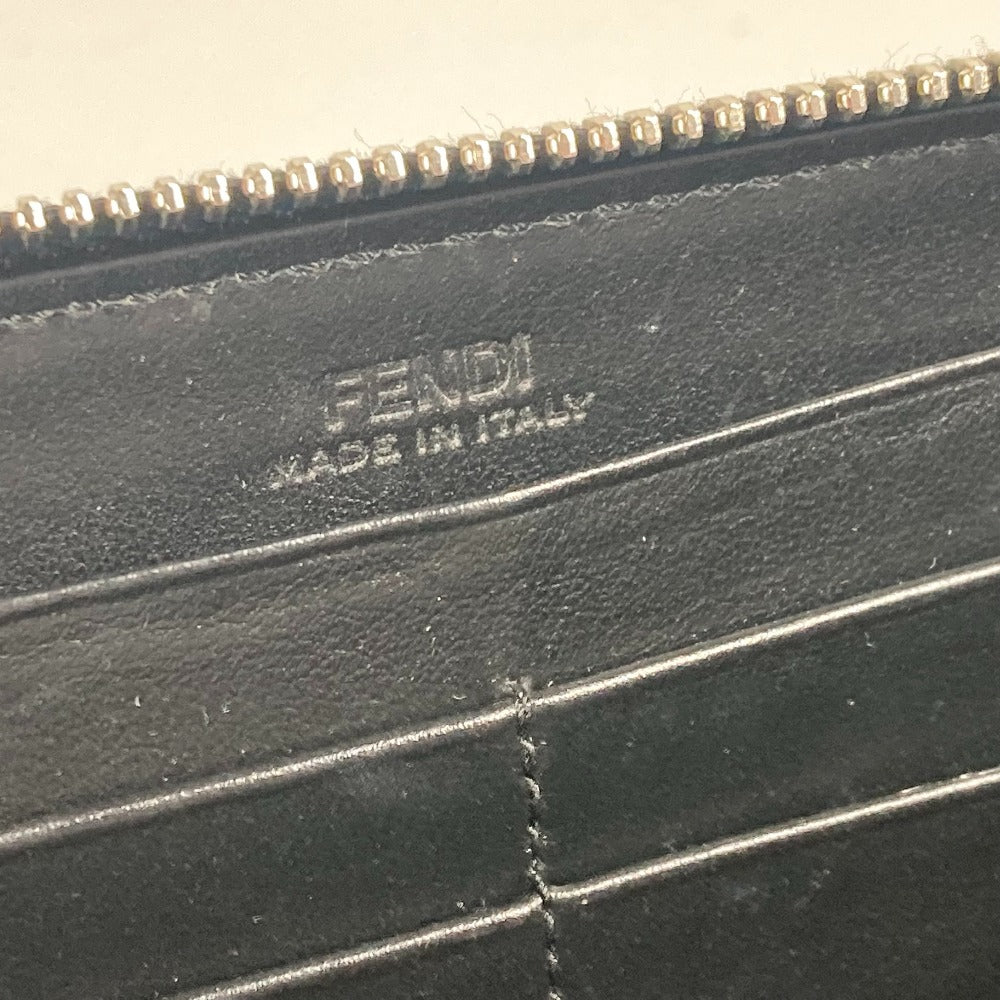FENDI Long Wallet Purse 8M0299 leather black Long wallet Studs unisex(Unisex) Used Authentic