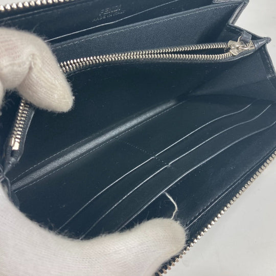 FENDI Long Wallet Purse 8M0299 leather black Long wallet Studs unisex(Unisex) Used Authentic