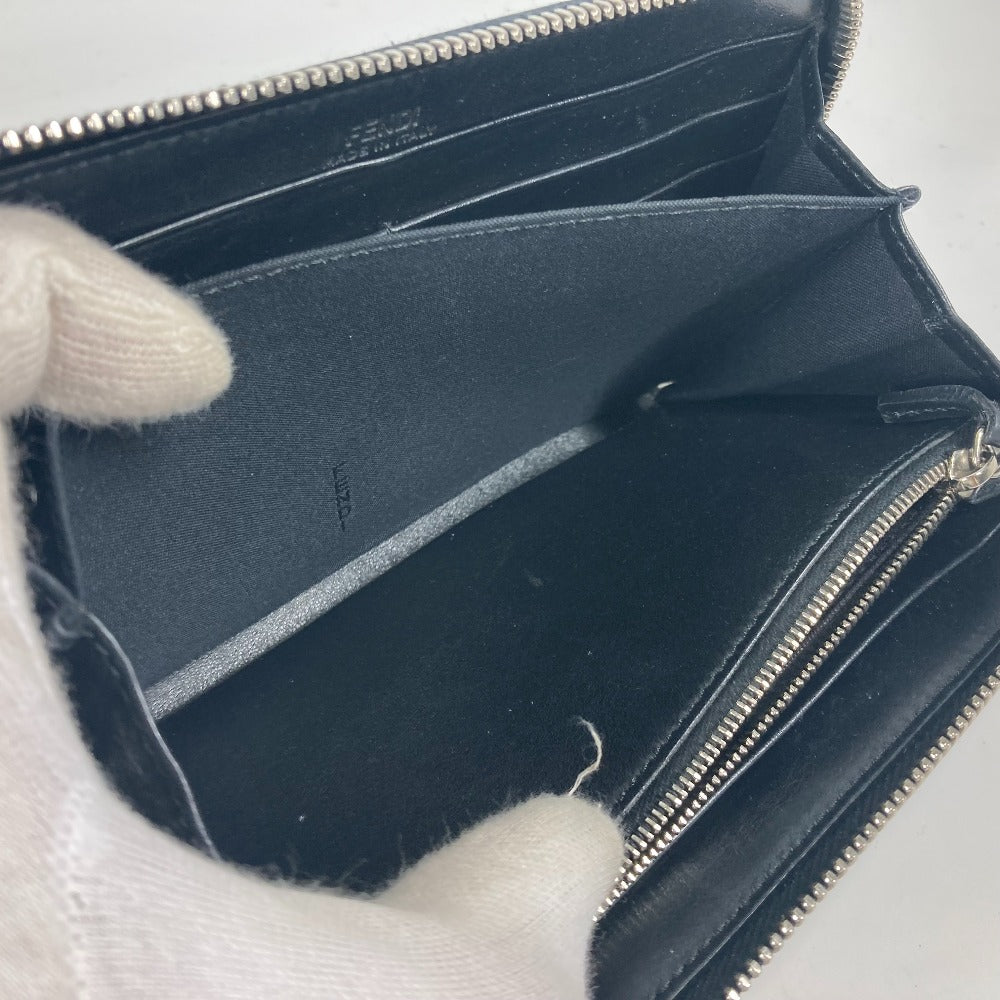 FENDI Long Wallet Purse 8M0299 leather black Long wallet Studs unisex(Unisex) Used Authentic