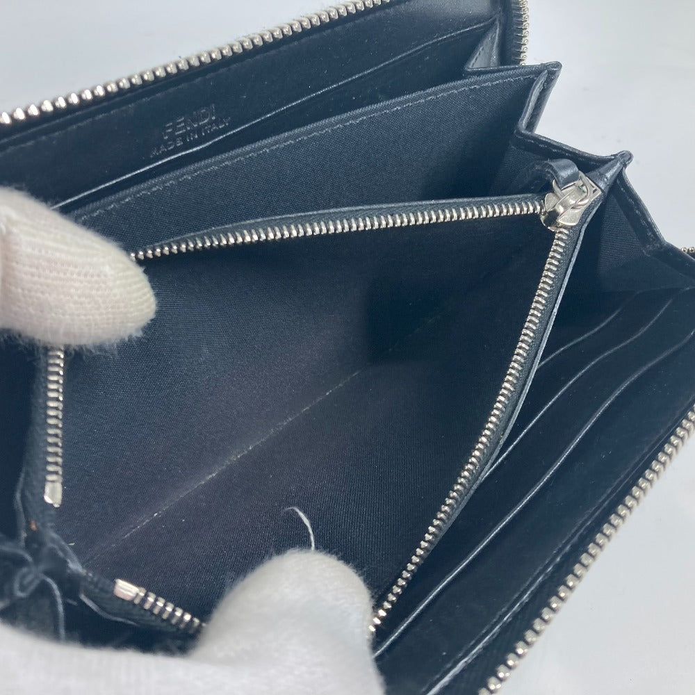 FENDI Long Wallet Purse 8M0299 leather black Long wallet Studs unisex(Unisex) Used Authentic
