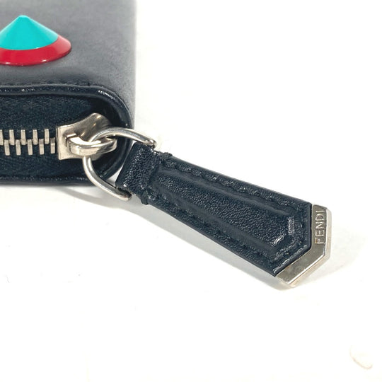 FENDI Long Wallet Purse 8M0299 leather black Long wallet Studs unisex(Unisex) Used Authentic