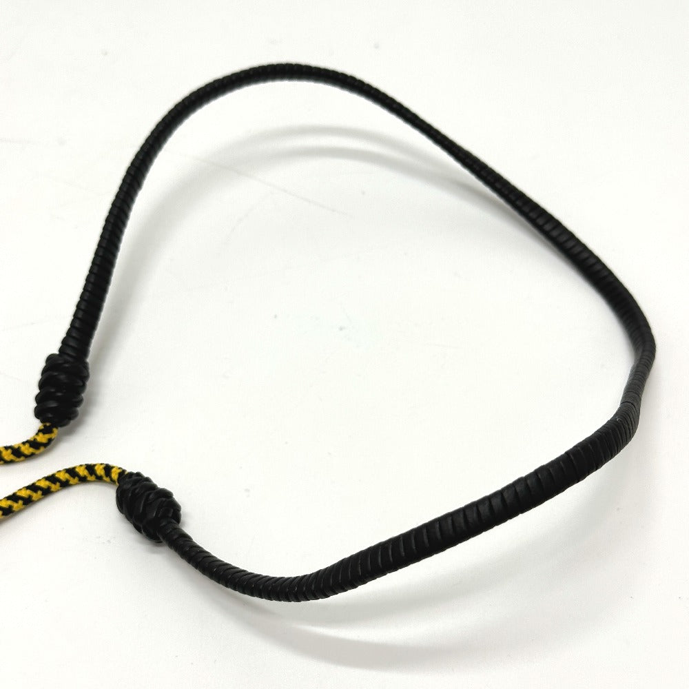 FENDI Necklace Leather, Polyester black FF Vertigo mens Used Authentic