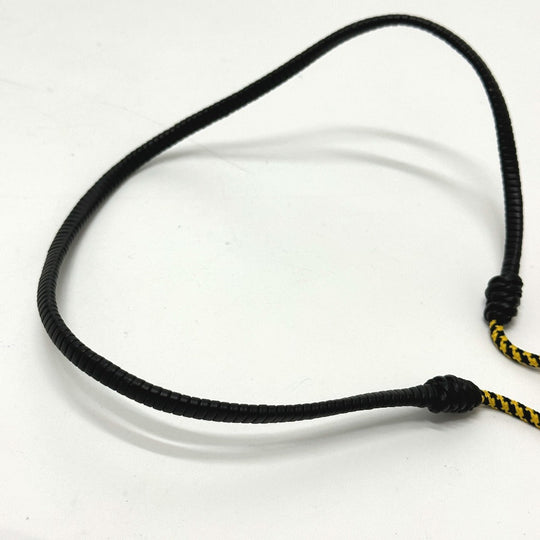 FENDI Necklace Leather, Polyester black FF Vertigo mens Used Authentic