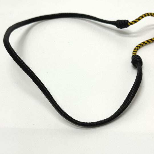 FENDI Necklace Leather, Polyester black FF Vertigo mens Used Authentic